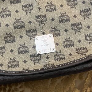 MCM Beige and Black Monogram Bag